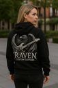 Sudadera Raven capucha mujer logo pecho