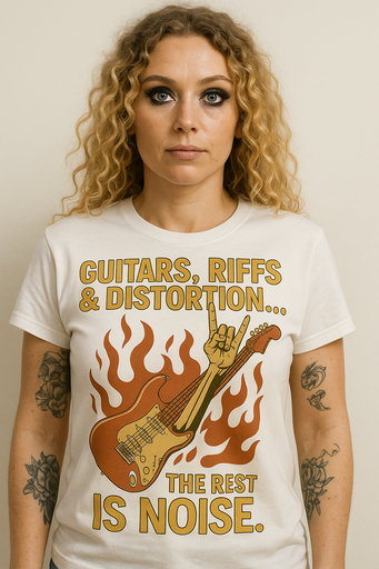 Camiseta mujer: Guitarras, Riffs y distorsión